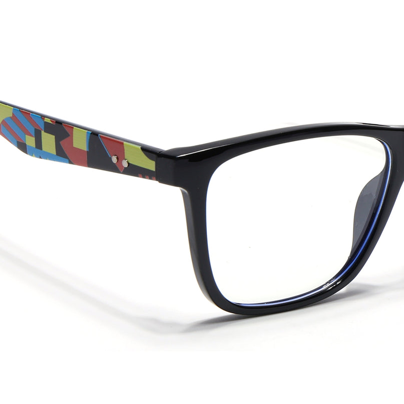 Voyage Shine Black Square Eyeglasses for Men & Women - MG4808