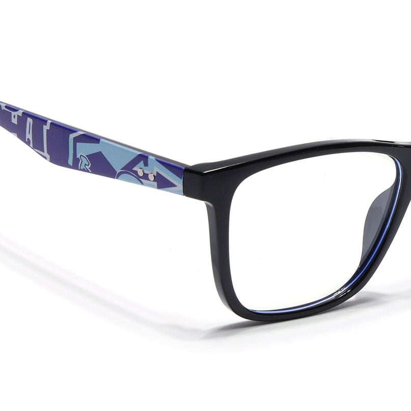 Voyage Shine Black Square Eyeglasses for Men & Women - MG4809