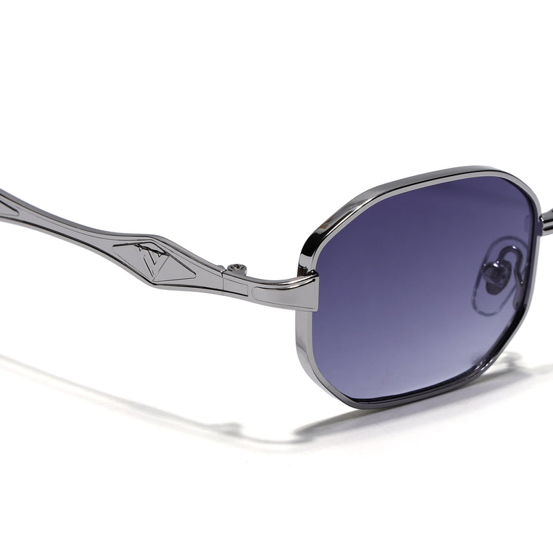 Hexagonal Sunglasses for Men & Women (Grey Lens | Silver Frame - MG7827)