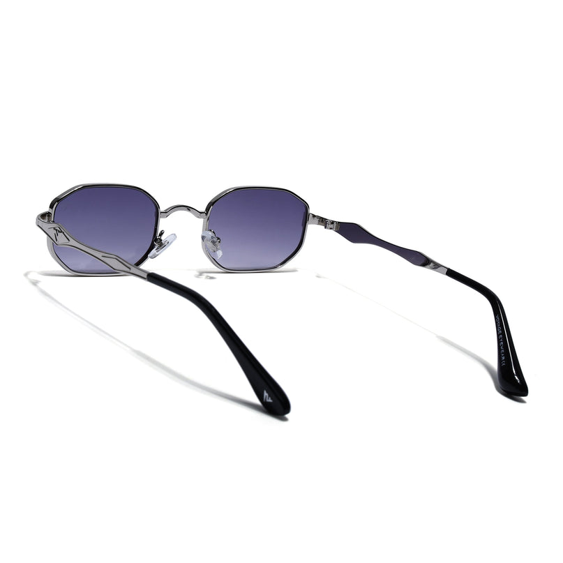 Hexagonal Sunglasses for Men & Women (Grey Lens | Silver Frame - MG7827)