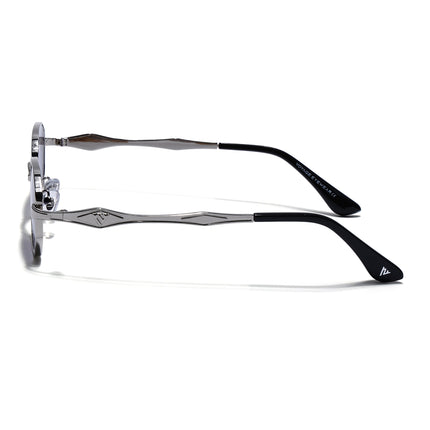 Hexagonal Sunglasses for Men & Women (Grey Lens | Silver Frame - MG7827)