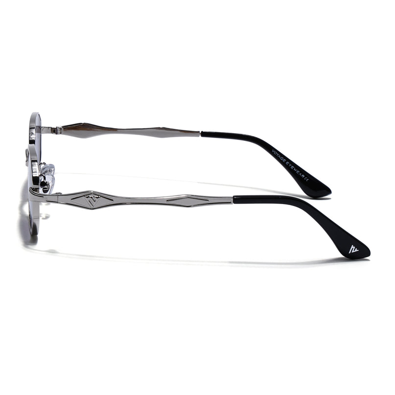 Hexagonal Sunglasses for Men & Women (Grey Lens | Silver Frame - MG7827)