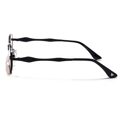 Hexagonal Sunglasses for Men & Women (Pink Lens | Black Frame - MG7828)