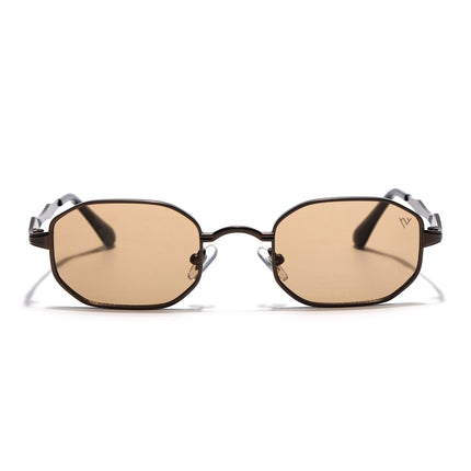 Hexagonal Sunglasses for Men & Women (Brown Lens | Brown Frame - MG7830)