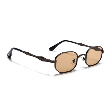 Hexagonal Sunglasses for Men & Women (Brown Lens | Brown Frame - MG7830)