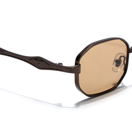 Hexagonal Sunglasses for Men & Women (Brown Lens | Brown Frame - MG7830)