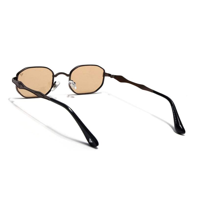 Hexagonal Sunglasses for Men & Women (Brown Lens | Brown Frame - MG7830)