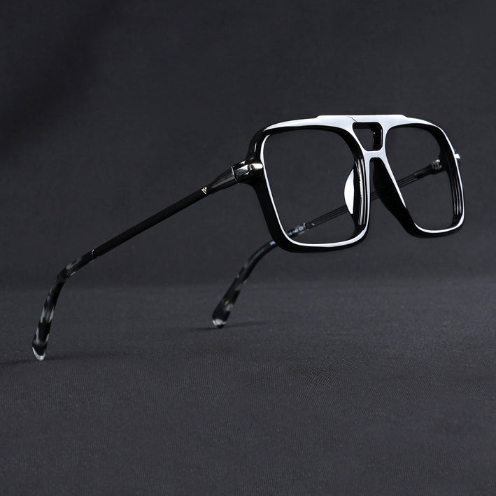 Voyage Apex Shine Black Wayfarer Eyeglasses for Men & Women - MG5355-C2