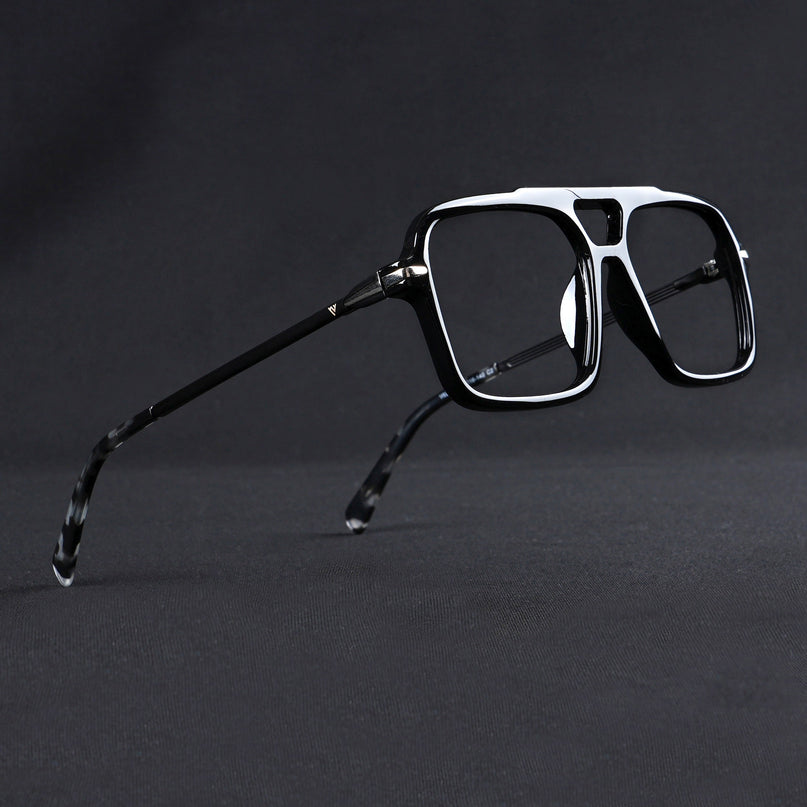 Voyage Apex Shine Black Wayfarer Eyeglasses for Men & Women - MG5355-C2