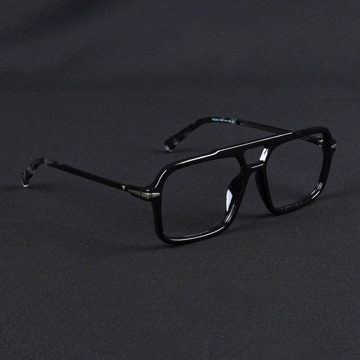 Voyage Apex Shine Black Wayfarer Eyeglasses for Men & Women - MG5355-C2