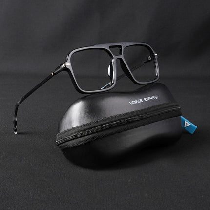 Voyage Apex Shine Black Wayfarer Eyeglasses for Men & Women - MG5355-C2