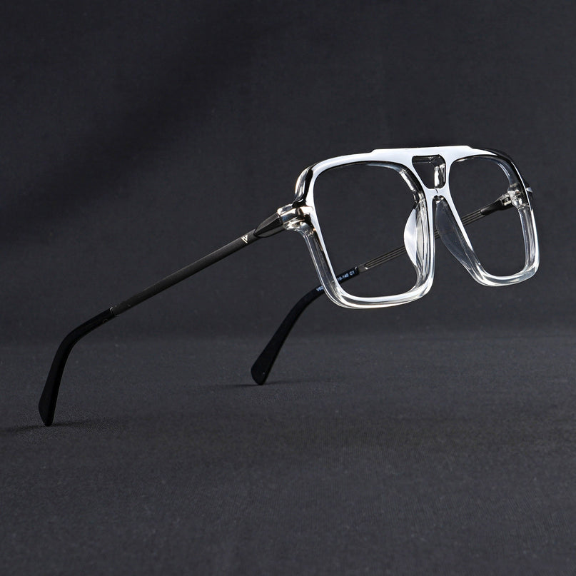 Voyage Apex Black & Transparent Wayfarer Eyeglasses for Men & Women - MG5356-C3