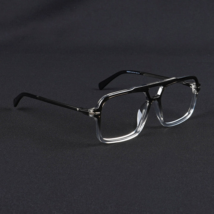 Voyage Apex Black & Transparent Wayfarer Eyeglasses for Men & Women - MG5356-C3
