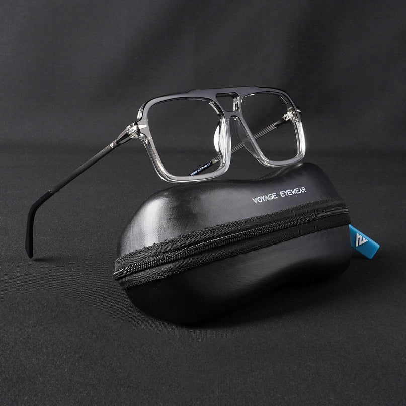 Voyage Apex Black & Transparent Wayfarer Eyeglasses for Men & Women - MG5356-C3