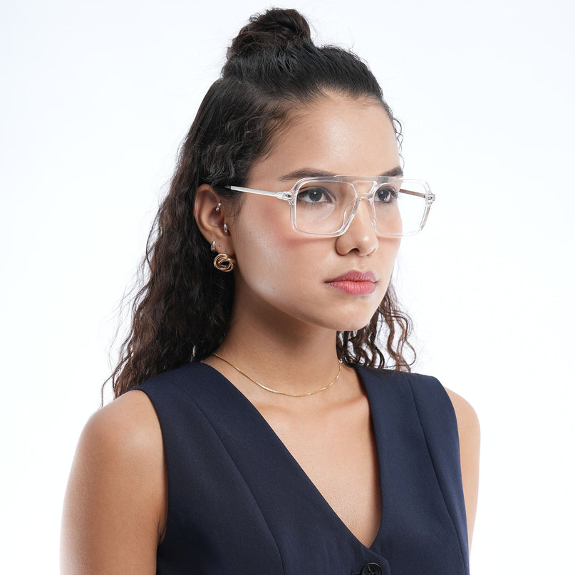 Voyage Apex Transparent Wayfarer Eyeglasses for Men & Women - MG5357-C4