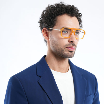 Voyage Apex Orange Wayfarer Eyeglasses for Men & Women - MG5358-C5