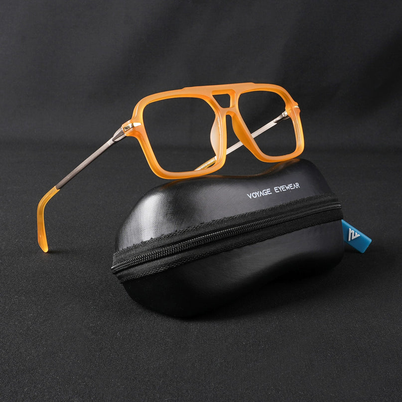 Voyage Apex Orange Wayfarer Eyeglasses for Men & Women - MG5358-C5