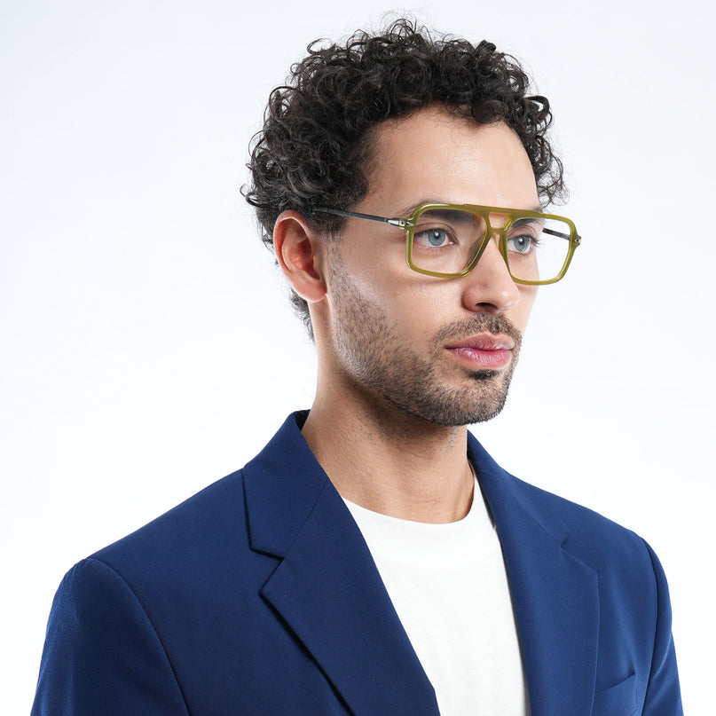 Voyage Apex Green Wayfarer Eyeglasses for Men & Women - MG5359-C6