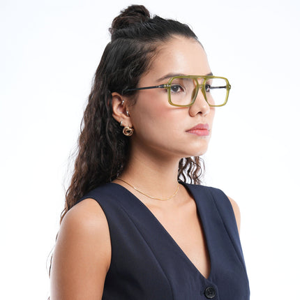 Voyage Apex Green Wayfarer Eyeglasses for Men & Women - MG5359-C6
