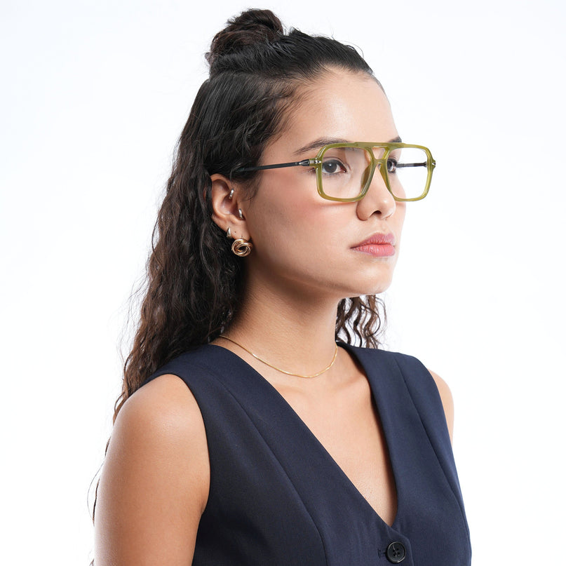 Voyage Apex Green Wayfarer Eyeglasses for Men & Women - MG5359-C6