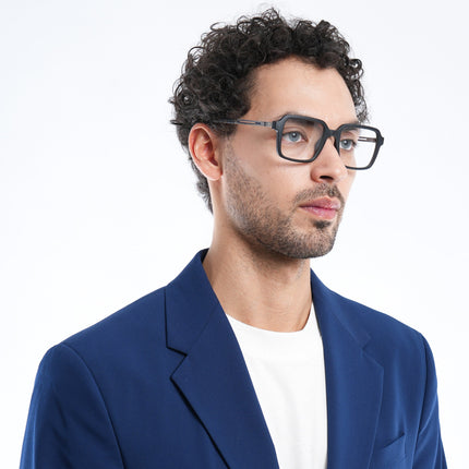 Voyage Apex Matt Black Square Eyeglasses for Men & Women - MG5360-C1