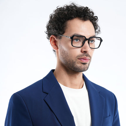 Voyage Apex Shine Black Square Eyeglasses for Men & Women - MG5361-C2