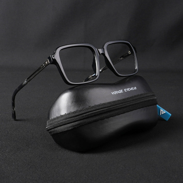 Voyage Apex Shine Black Square Eyeglasses for Men & Women - MG5361-C2
