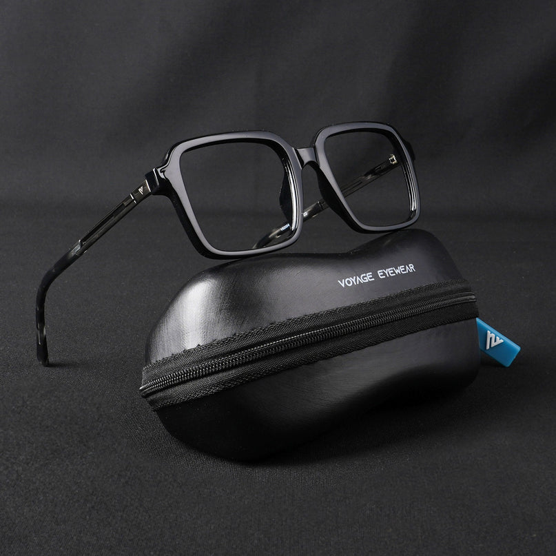 Voyage Apex Shine Black Square Eyeglasses for Men & Women - MG5361-C2