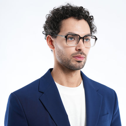 Voyage Apex Black & Transparent Square Eyeglasses for Men & Women - MG5362-C3