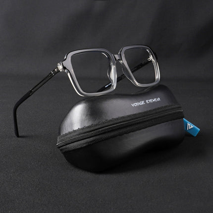 Voyage Apex Black & Transparent Square Eyeglasses for Men & Women - MG5362-C3