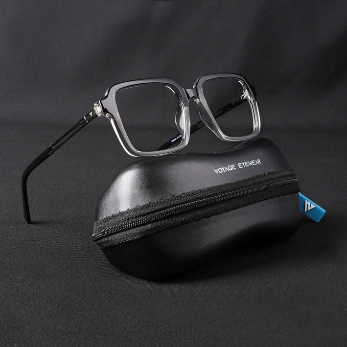 Voyage Apex Black & Transparent Square Eyeglasses for Men & Women - MG5362-C3