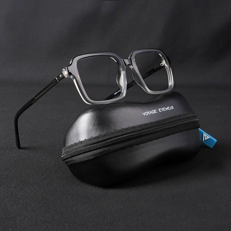 Voyage Apex Black & Transparent Square Eyeglasses for Men & Women - MG5362-C3