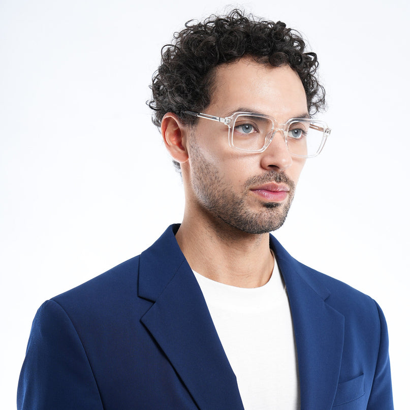 Voyage Apex Transparent Square Eyeglasses for Men & Women - MG5363-C4