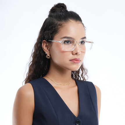 Voyage Apex Transparent Square Eyeglasses for Men & Women - MG5363-C4