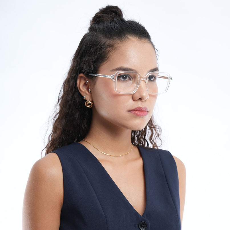 Voyage Apex Transparent Square Eyeglasses for Men & Women - MG5363-C4
