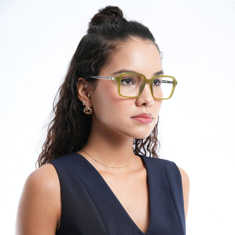 Voyage Apex Green Square Eyeglasses for Men & Women - MG5365-C6