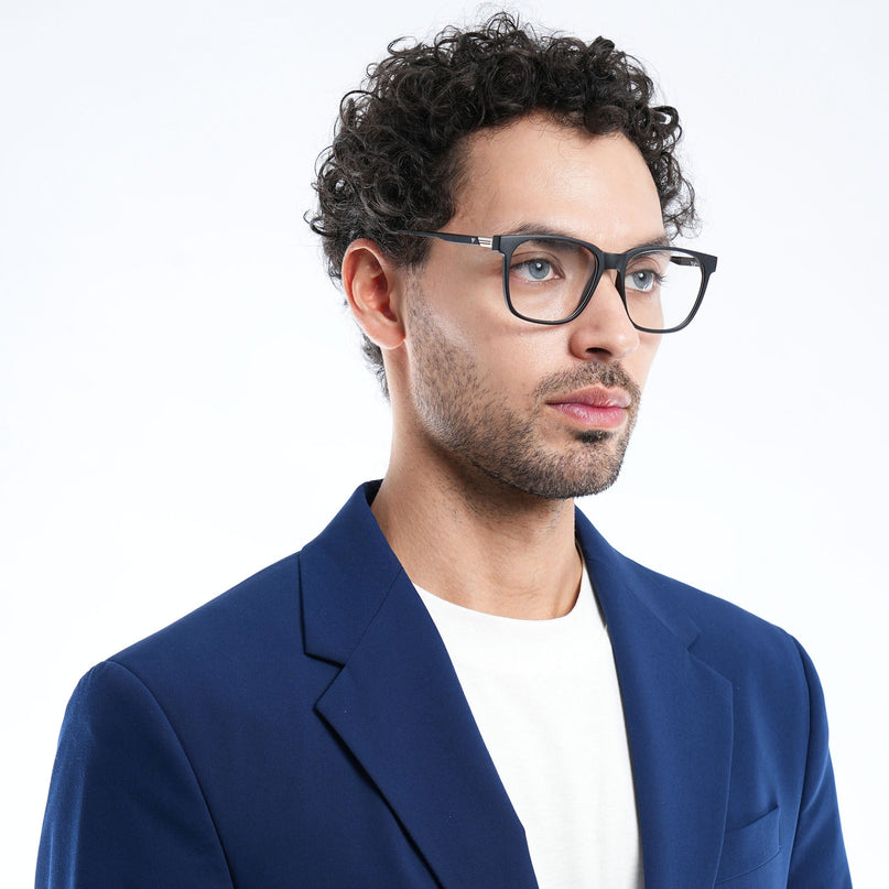 Voyage Apex Matt Black Square Eyeglasses for Men & Women - MG5366-C1