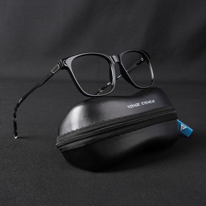 Voyage Apex Shine Black Square Eyeglasses for Men & Women - MG5367-C2
