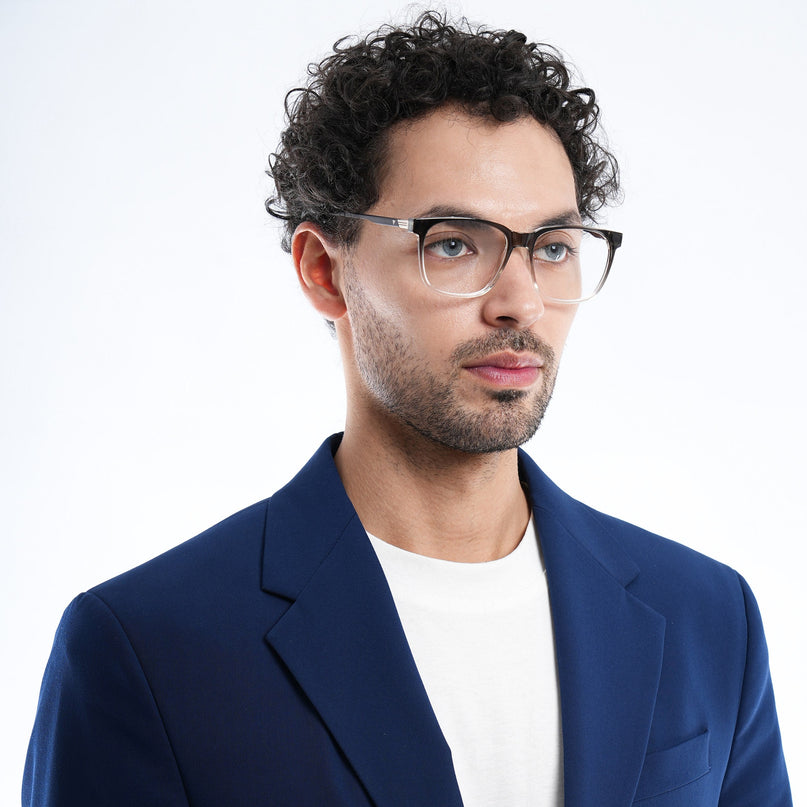 Voyage Apex Black & Transparent Square Eyeglasses for Men & Women - MG5368-C3