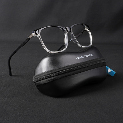 Voyage Apex Black & Transparent Square Eyeglasses for Men & Women - MG5368-C3