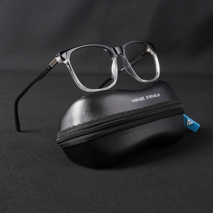 Voyage Apex Black & Transparent Square Eyeglasses for Men & Women - MG5368-C3