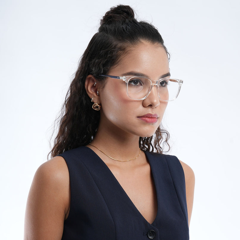 Voyage Apex Transparent Square Eyeglasses for Men & Women - MG5369-C4