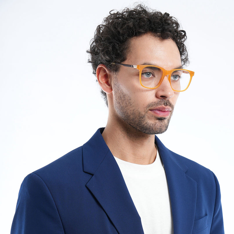 Voyage Apex Orange Square Eyeglasses for Men & Women - MG5370-C5