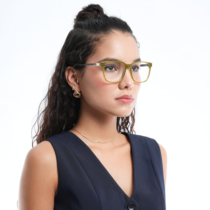 Voyage Apex Green Square Eyeglasses for Men & Women - MG5371-C6