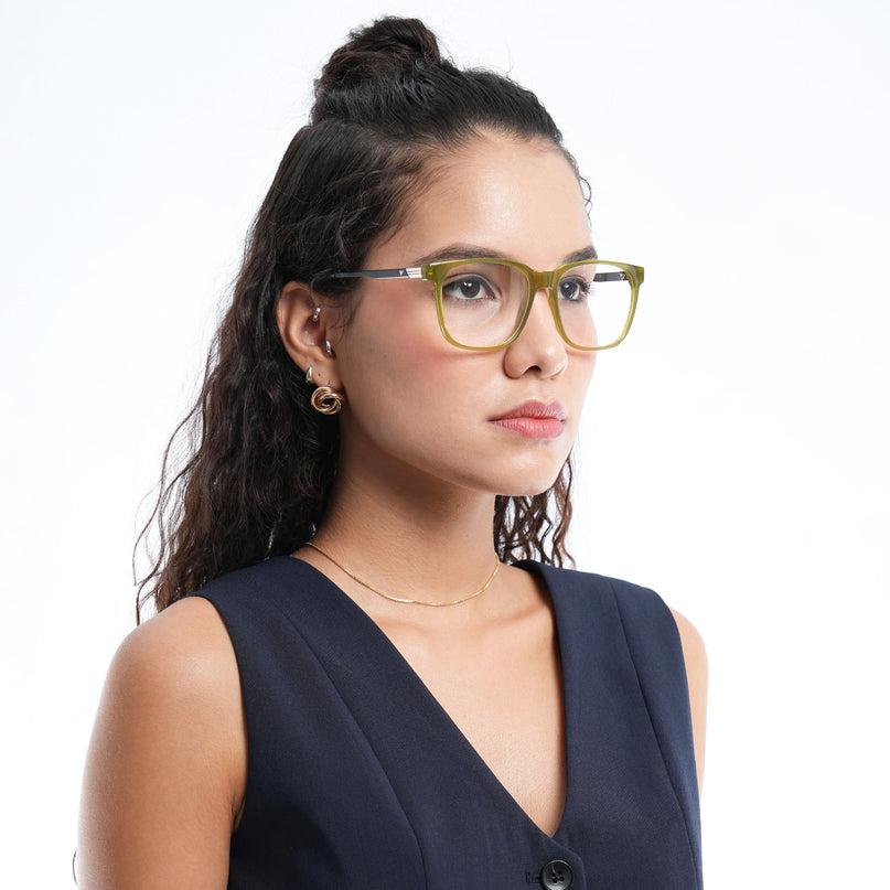 Voyage Apex Green Square Eyeglasses for Men & Women - MG5371-C6
