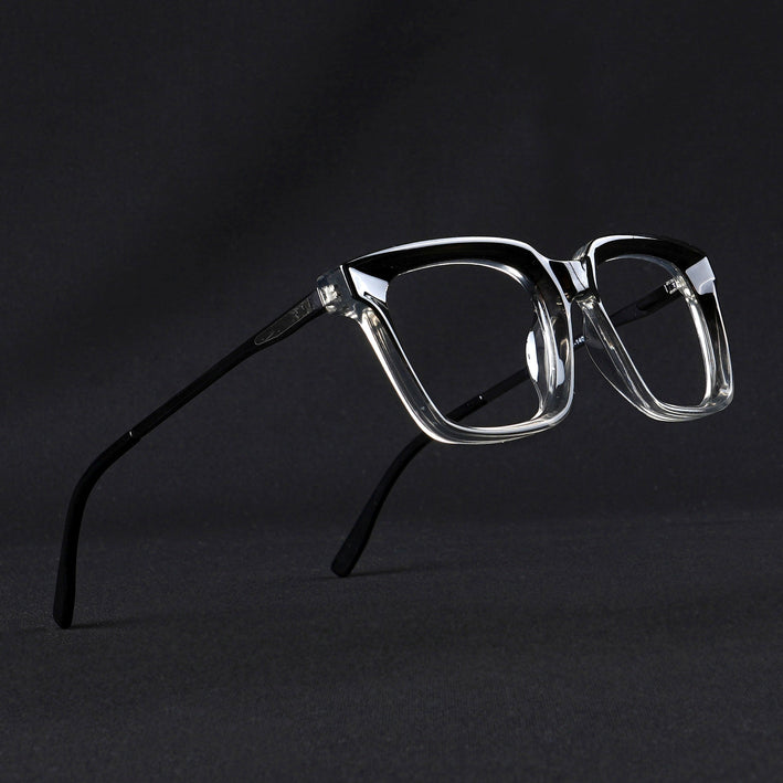 Voyage Apex Black & Transparent Square Eyeglasses for Women - MG5374-C3