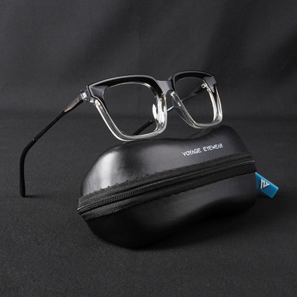 Voyage Apex Black & Transparent Square Eyeglasses for Women - MG5374-C3