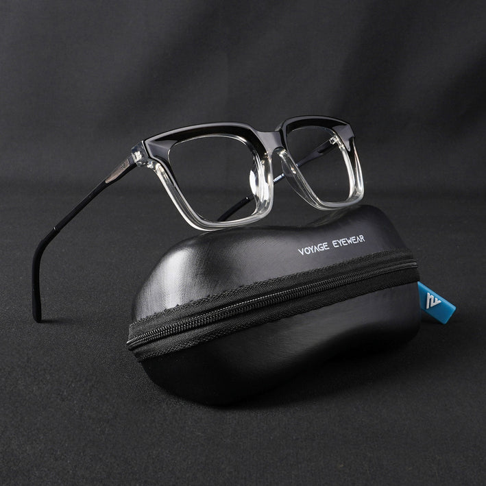 Voyage Apex Black & Transparent Square Eyeglasses for Women - MG5374-C3