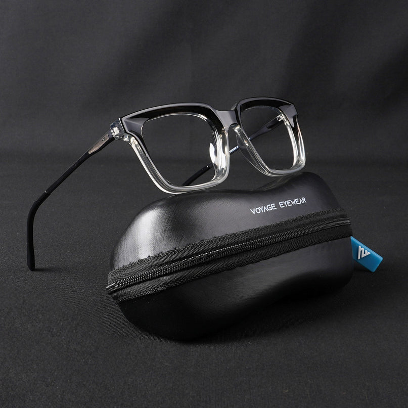 Voyage Apex Black & Transparent Square Eyeglasses for Women - MG5374-C3