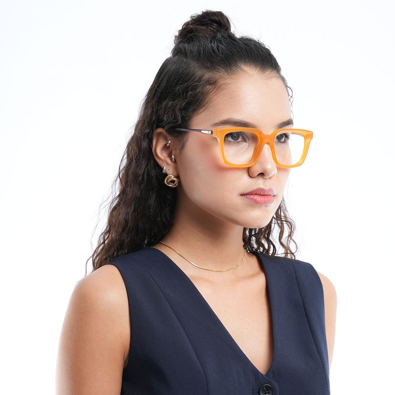 Voyage Apex Orange Square Eyeglasses for Women - MG5376-C5